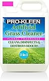 Aplicar la solución con una regadera o manual Bomba spray a una tasa de dilución de 2: 1. pro-kleen césped artificial Cleaner se puede utilizar en áreas. agitar con cepillo duro muy sucios ordenadas en muy sucios áreas donde sea necesario.