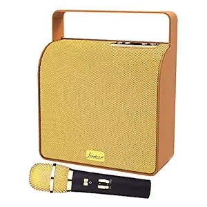 LANDMARK LM TBS7044 10W Wireless Bluetooth Party Speaker with Mic & Handsfree Calling/Splashproof/ 3000 Mah Battery - Gold