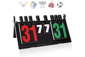 Honicemar Tableau de Bord Sportif Pliable et étanche Tableau de Bord Flip Portable à Rabat Pour Concurrence Sportives Football Basket-ball Tennis Rugby Tennis de Table Badminton et Plus Encore - Noir