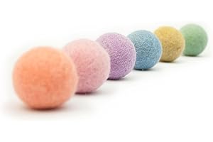 LucyBalu® Jouet pour Chat | Balles en Feutre | Lot de 6 | 100% Pure Laine | Jouet Interactif d'Intérieur | Multicolores