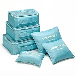 ShopAIS 6 IN 1 Polyester Travel Clothes, Cosmetic, Laundry Make-Up Storage Organizer (Color May Vary)