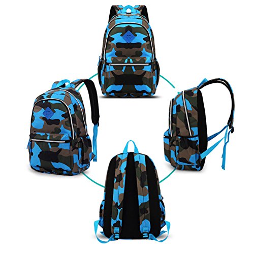 Happy Cherry Schulrucksack Tarnung-farbe Schulranzen Schultasche Sports Rucksack Freizeitrucksack Daypacks Backpack für Mädchen Jungen Kinder Damen Herren Jugendliche - 2