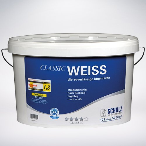 Schulz Classic Weiss, Wandfarbe, Innenfarbe, weiß, 10l