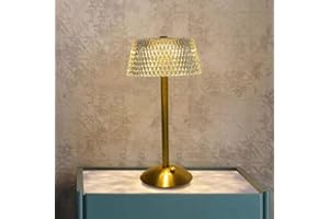 BOMKRA Crystal Table Lamp, Dimmable 3 Colors LED Romantic Diamond Crystal Lamp, Rechargeable Touch Lamp Small Lamp, Bedside Lamp Nightstand Lamp for Bedroom Bar Restaurant (C)