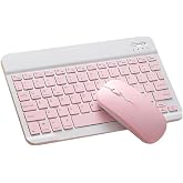 Mk-4 Wireless Ergonomic Apple-Android-Windows Magnetic Tablet Case Compatible Keyboard Mouse Kit (Turkish Q Keyboard) (PINK)