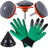 6 Pièces Équilibreurs de Lame de Tondeuse à Gazon pour 42-100 Aiguiseur de Lame de Tondeuse à Gazon Pierre de Meule Gants de Jardin avec Griffes (Taille-Crayon Orange)