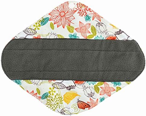 12 Inch Heavy Flow Charcoal Bamboo Mama Cloth/ Menstrual Pads/ Reusable Sanitary Pads (Bloom)
