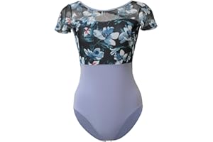 ROYAL SMEELA maillot ballet manga corta adulto maillot bailarina mujer body baile mujer maillot de danza ballet body de ballet espalda body danza ballet maillot gimnasia body bailarina Impreso