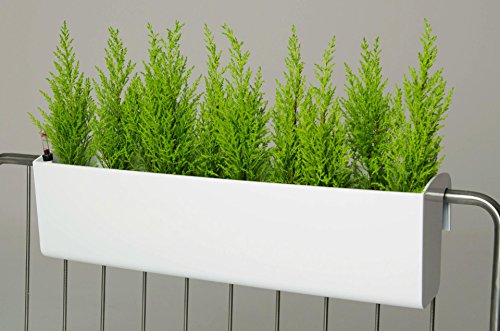 Balkonkasten "Balkona Classico" 80cm Weiß Hochglanz m. Bewässerungsset