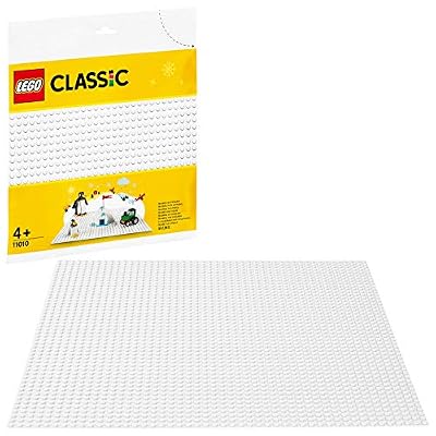 LEGO 11010 Classic La plaque de base blanche 25 cm x 25 cm pour la base de construction des ensembles d'hiver