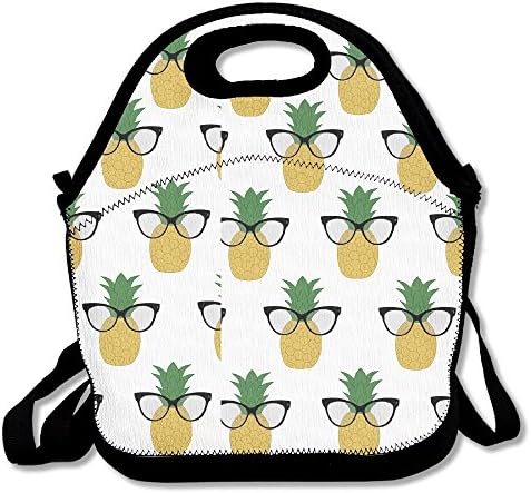 Xiisxin Pineapple Sunglass Lunch Tote Bag - Large & Thick Insulated Tote - Suit For Men Women Kids