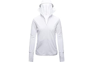 ANUFER Donna UPF50+ UV Protezione Giacca con Cappuccio Leggera Asciugatura Veloce All'aperto Abbigliamento Sportivo