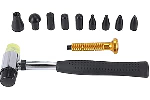 Geieold 10 StüCk Karosserie Lackierbare Dellen Reparatur Werkzeuge mit Knock Nieder Kopf Zapfhahn Nieder Werkzeuge Set Dent Reparatur Kit
