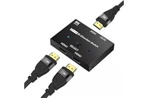 CAKOBLE HDMI Splitter (Upgraded), Bi-Directional Switch HDMI 8K Ultra HD High Speed 48Gbps 1in 2out 2in 1out 8K @ 60Hz 4K @ 120Hz Splitter Converter Compatible with Xbo X PS5 Projector Monitors