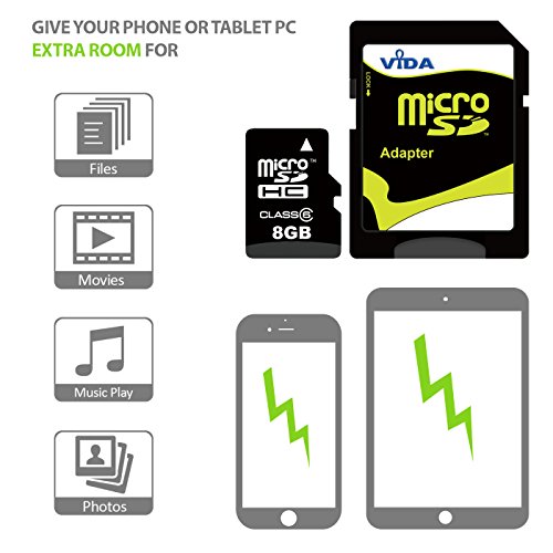 Neu Vida IT 8GB Micro SD SDHC Speicherkarte für Sony – Xperia ion LTE – Xperia J – Xperia L – Xperia LT29i Hayabusa Handy – Tablet PC – Lebenslange Garantie - 3
