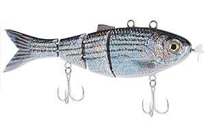 HADORAM Robotic Swimming Fishing Bait Electric Lures 3.5" USB Rechargeable LED Light Wobbler 4-Segement Multi Jointed Swimbait Hard Lures Fishing Tackle