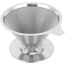 Watris Veiyi 5 Stück Faltbare Edelstahl-Kaffeefilter – 304 Edelstahl, 80 Mesh