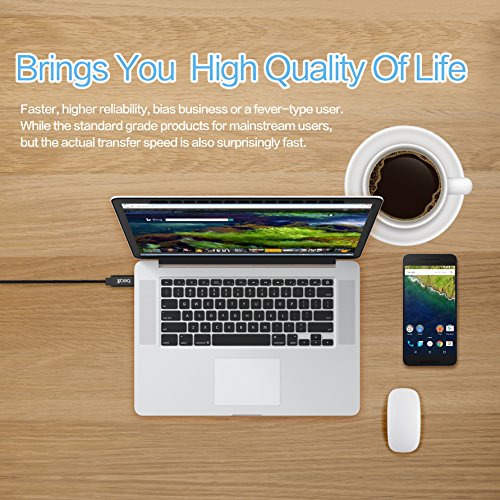 Beatit USB Type C Cable–Lifetime Guarantee–Nylon Braided USB C Cable Quick Charge and Data Sync 3.0A Current Full Speed USB C To USB 3.0 With Reversible Connector for New Macbook pro , Nexus 6P/5X, One Plus 2/3, Nokia N1, Google ChromeBook Pixel,Huawei p9 Mate 9 pro (6.6ft Black) - 7