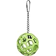 JW HOL-ee Roller Puzzle Toy for Birds, Durable Natural Rubber Toy with Bell, Stuff with Treats, Paper, Straw, for Training to Keep Birds Entertained, Assorted Colours - Green, Red, Blue