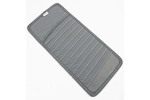 SZSS-CAR 2 x graue Auto-Sonnenblenden-Organizer, CD-Halterung, Aufbewahrungstasche, 12 Disc-Auto-Aufbewahrungsboxen, Hüllen, Brieftaschen-Clips, zum Aufhängen