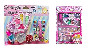 KANNAN STORE Real Cosmetic for Girls, Kids Makeup Kit for Girls, Kids Play Washable Makeup Set and Nail Art Box, Best Gifts for 3/4/5/6/7year