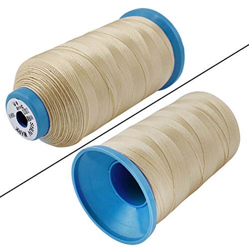 Aussel Bonded Nylon Nähgarn 1500 Yard Größe T70 # 69 für die Polsterung, Außenmarkt, Drapierung, Friesen, Gepäck, Geldbörsen (Beige) - 4