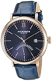 Akribos XXIV Herren Analog Quarz Uhr mit Leder Armband AK845RGBU