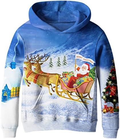 Euro Sky Boys Girls Kids Blue Galaxy Pockets Sweatshirts Hooded Hoodies NO40 S