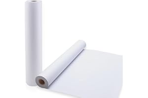 SWANARYO 2 pcs White Paper Roll 80gsm, 43cm x 20m, Recycled Thick Art Paper Roll for Drawing, Painting, Sketching, Backdrop, Making Posters, Notice Boards and Large Art Work