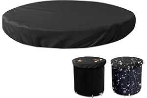 FENYTAY Cold Plunge Ice Bath Tub Cover - Oxford Cloth Lid With Adjustable Elastic Ring, Round Waterproof Thermal Top Protector With Cold Iron Foil for Outdoor Spa
