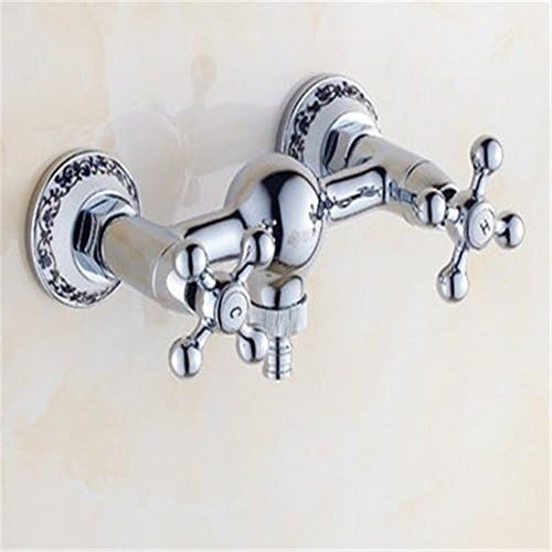 Banalili the Bathrooms Are Full Of Copper, Gold Wall Mounted Hot and Cold Washing Machine Tap 4 Sub-Generic, Silver Porcelain