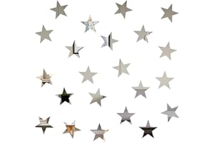 JIEYAO 50 adesivi da parete a specchio in acrilico a forma di stelle, con adesivo 3D, decorazioni da parete rimovibili, per soggiorno, camera da letto, matrimonio, compleanno, fai da te, decorazione