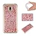 Produktbild Shinyzone Samsung Galaxy J5 2017/J530 Hülle,Luxus Bling Flüssig Stoßfest Flexibel TPU Schutzhülle,[Slim Fit] Kristall Glitzer Bunte Roségold Love Hearts Funny Hülle