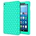 Produktbild MoKo Hülle für All-New Amazon Fire HD 8 Tablet (7th & 8th Gen – 2017 & 2018 Modell) - [Honey Comb Series] Lightweight Silikon Case Stoßfest [Kids Kinderfreundlich] Schutzhülle, Mint Grün