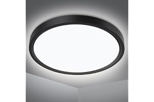 Defurhome Bathroom Ceiling Light,24W 2200LM,150W Equivalent, 5000K Daylight White,Waterproof IP54,Dome Modern Flush Ceiling L