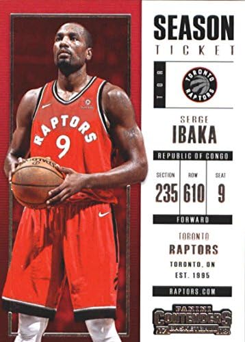 2017-18 Panini Contenders Season Ticket #40 Serge Ibaka Toronto Raptors Basketball Card