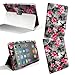 Price comparison product image Kamal Star {TM} APPLE IPAD MINI IPAD MINI 2 IPAD MINI 3 PU LEATHER MAGNETIC FLIP STAND CASE COVER + SCREEN PROTECTOR + STYLUS (Pink Flower Dark Grey)