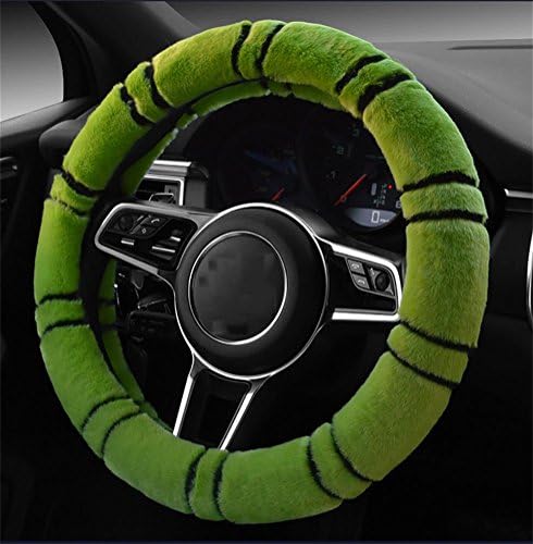 YAYUE Autumn and Winter Rabbit plush Slip-proof Car Steering Wheel Cover , green