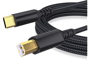 QAUM USB B to USB C Cable for Yamaha Casio Digital Piano, Musical Instrument Adapter for FlexMIDI Vortex, 2M Type C to Type B OTG Printer Cord for MacBook Pro, Audio Interface MIDI Keyboard, DJ Controller