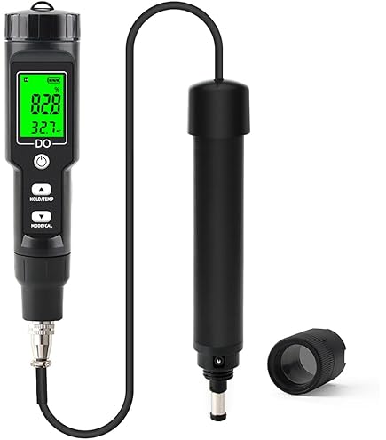 GIDIGI Digital Dissolved Oxygen Meter - Portable DO Tester With 9.84ft Cable For Aquariums, Ponds & Hydroponics