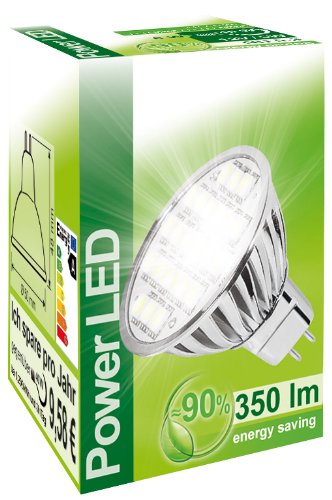 Transmedia Power SMD LED Spot 12V/5W, 350 lm, GU5.3, 120°, nicht dimmbar, 24 LED-SMD 5050, ø 50 x 48 mm, warmweiß, (3000K) LP7-5WL - 3
