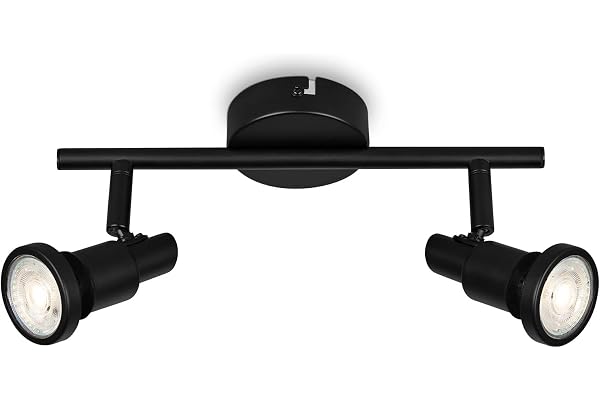 BRILONER - LED taklampa badrum, justerbar, LED taklampa badrum, IP44, varm vit ljusfärg, GU10, svart, 275x80x123 (LxBxH)