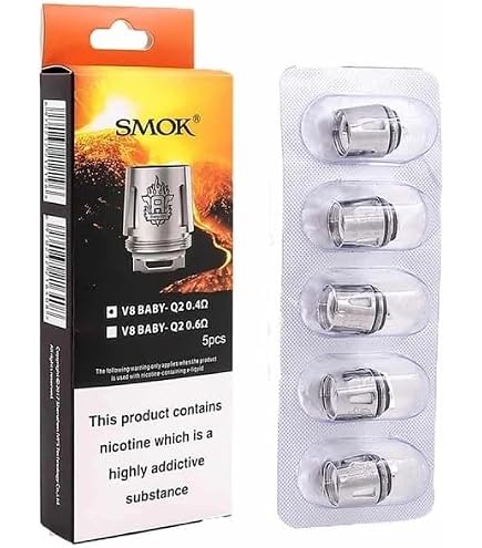 Bobines de tte d'atomiseur SMOK TFV8 X-Baby - Paquet de 3 (M2 (30-50w)),Ce  produit ne contient pas de nicotine ou de tabac : Amazon.fr: High-Tech