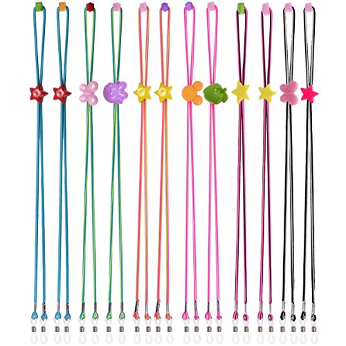 Preisvergleich Produktbild 12 Stück Kinder Brillenhalter Brillenband Band für Kinder - Verstellbare Brillenhalter für Jungen / Mädchen, Lesebrillenband