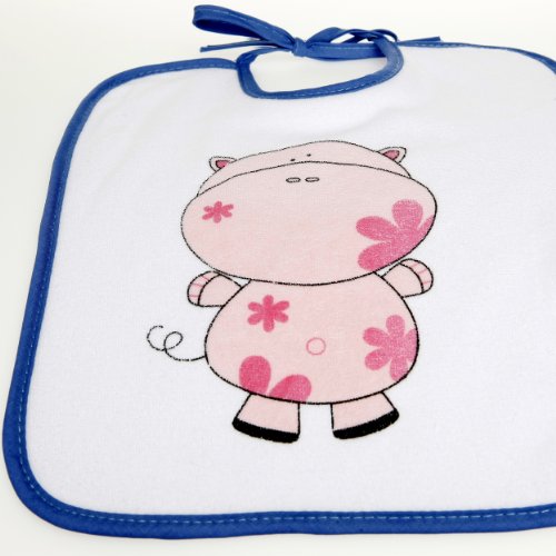 natubini Lätzchen 7-er Set, bunte Safari-Freunde, 7-Tage-Lätzchen Set aus weißem flauschigem Frottee mit Jersey-Einfassung, Einheitsgröße - 6