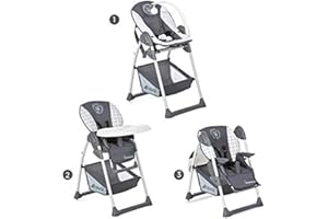 hauck Seggiolone Pappa Sit N Relax - Seggiolone Neonato dalla Nascita a 9kg - Seggiolone Evolutivo fino a 15kg - Altezza Regolabile, Pieghevole - Con Ruote, Arco Giochi, Vassoio e Cesto - Grigio