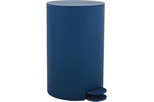 MSV, Poubelle à cosmétiques Modèle Osaki, 3 litres, Couvercle, Poubelle à Pédale pour Toilettes Salles de Bain, Compact, Petit Espace, avec Récipient intérieur Amovible, Bleu