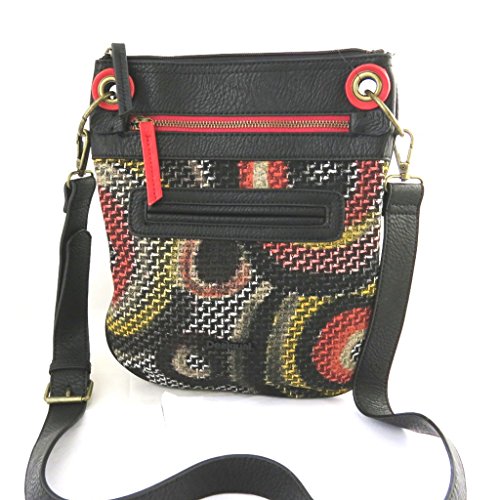 Preisvergleich Produktbild Umhängetasche 'Desigual'schwarz rot mehrfarbig.