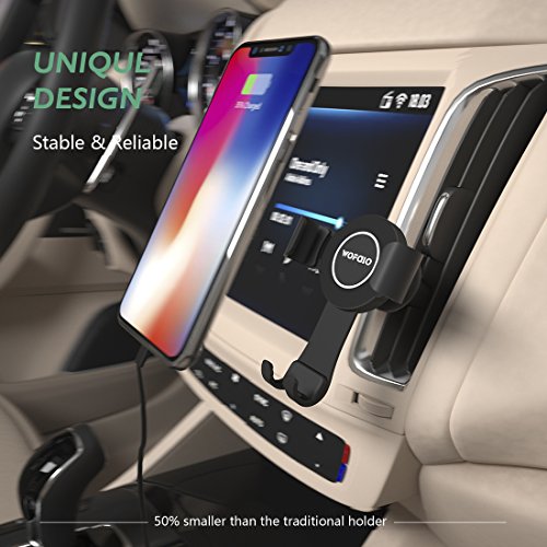 Supporto cellulare per auto, Supporto Wofalo per cellulari con presa alla ventola dellâ€™aria con blocco automatico per iPhone X/8/8 plus/7/7plus/6/6S, Samsung Galaxy S8/S7/S6, Nexus, Huawei, Google e altri smartphone (nero).