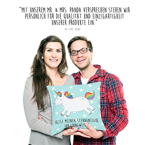 Mr. & Mrs. Panda Kissen 40×40 Einhorn Happy – 100% handmade in Norddeutschland – Einhorn, Einhörner, Unicorn, glücklich, fröhlich, Spaß, Freude, Lebensfreude, witzig, spannend, Lächeln, Lachen Kissen, Kissenhülle, Kopfkissen, Geschenk, Schenken, Couch, Sofakissen, weich, flauschig, 40×40, 40 x 40 Einhorn, Einhörner, Unicorn, glücklich, fröhlich, Spaß, Freude, Lebensfreude, witzig, spannend, Lächeln, Lachen - 2